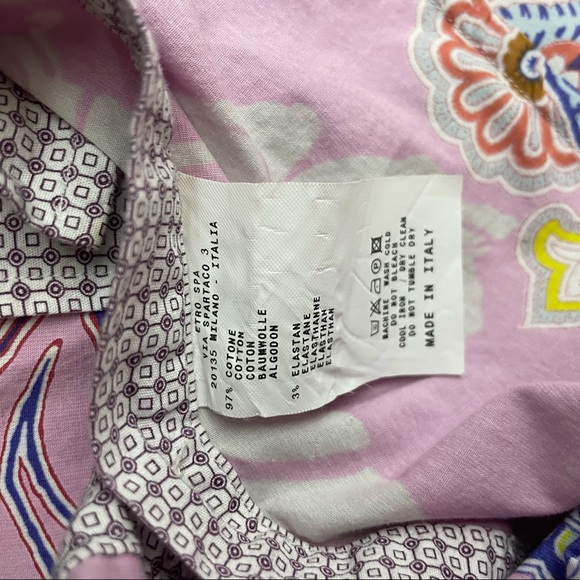 ETRO Paisley Print Long Sleeve Fitted Button Down Shirt 42 (US 6) - Picture 11 of 12